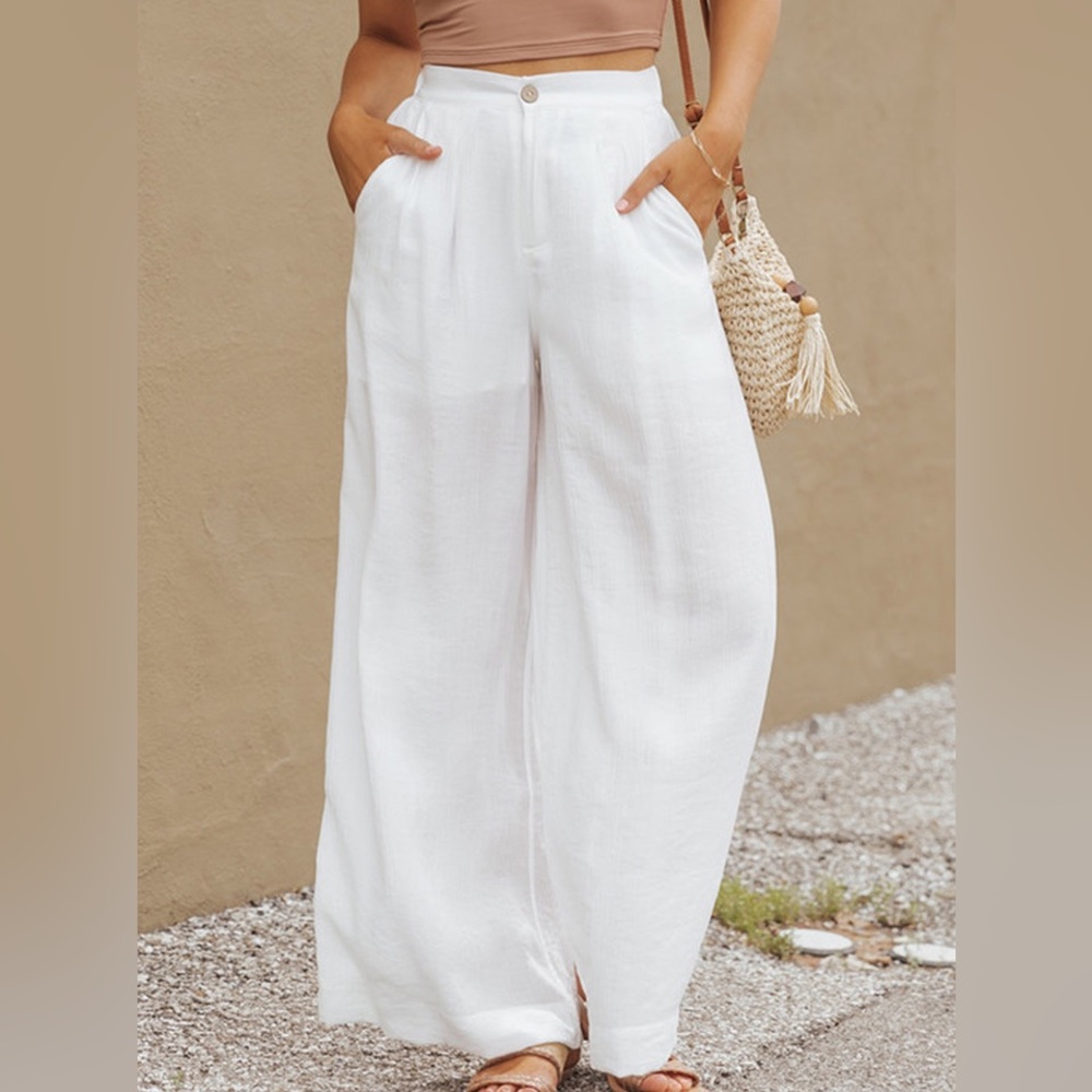 Wide Leg Buttoned Pants